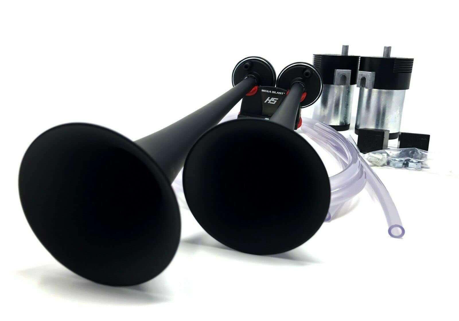 SHMega Blast Air Horns For Trucks Cars SUV Train Sound Extremely Loud Black