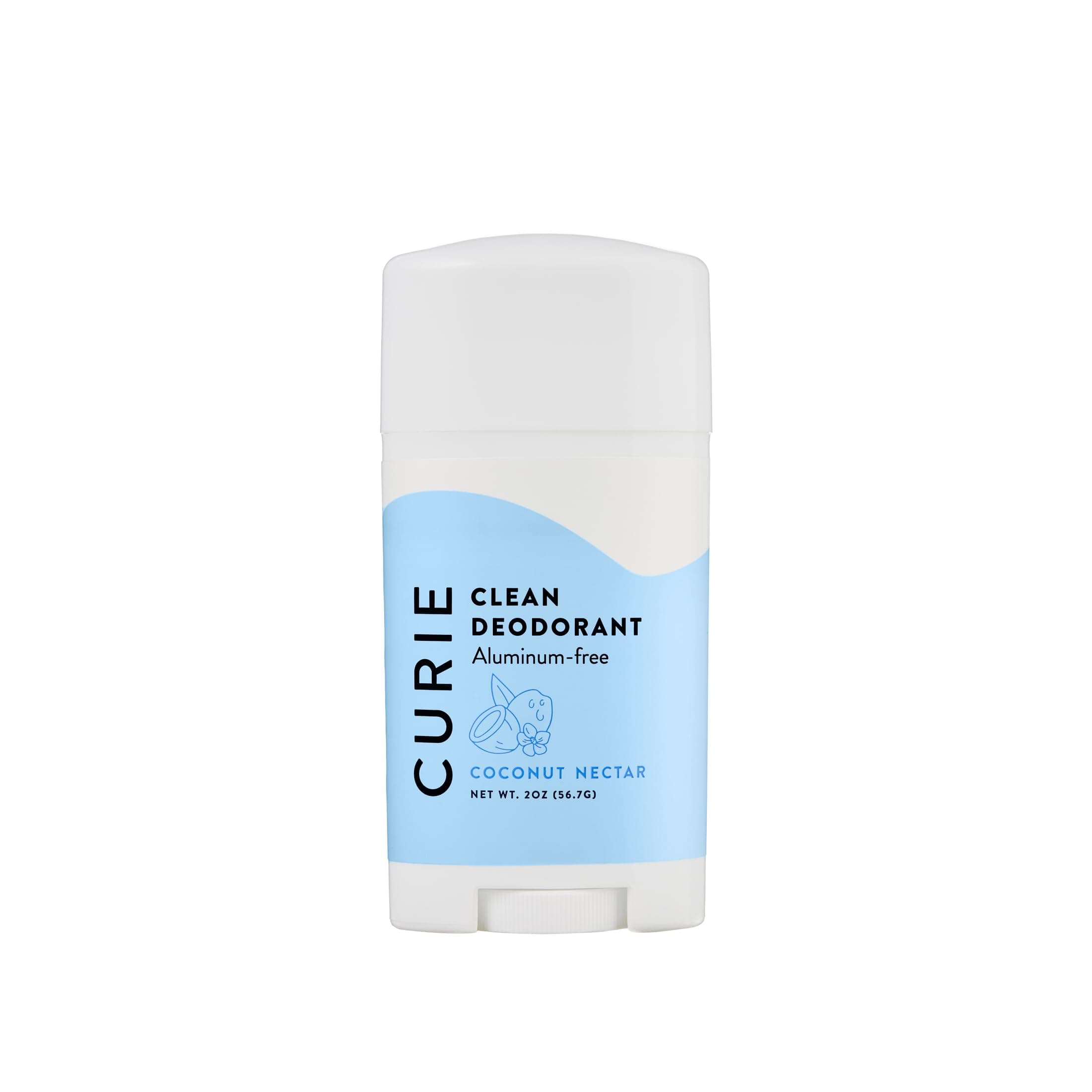 Curie Aluminum Free Deodorant - Coconut Nectar 2oz Stick -Natural Deodorant, Paraben Free, Cruelty Free, Non-Toxic
