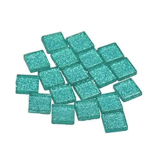 MosaixPro Glass Tiles Glitter 15 x 15 x 4 mm 200 g ~ 95 pcs. Turquoise