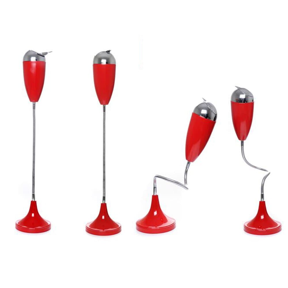 Ecoool Portable Metal Floor Ashtray Stand Standing Be Bent Removable Cigarette Ashtray for Home Decor Smoker Gift (Red)
