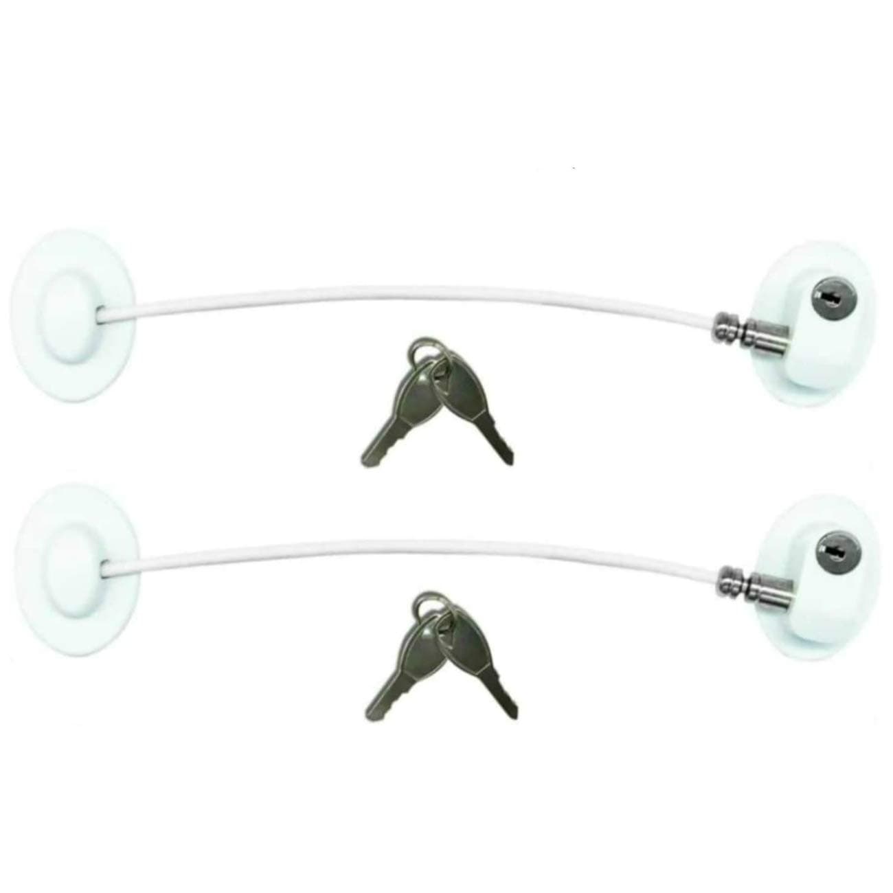 2 Pack Refrigerator Door Locks,Freezer Door Locks,File Drawer Cabinet Locks by REZIPO White with 4 Keys
