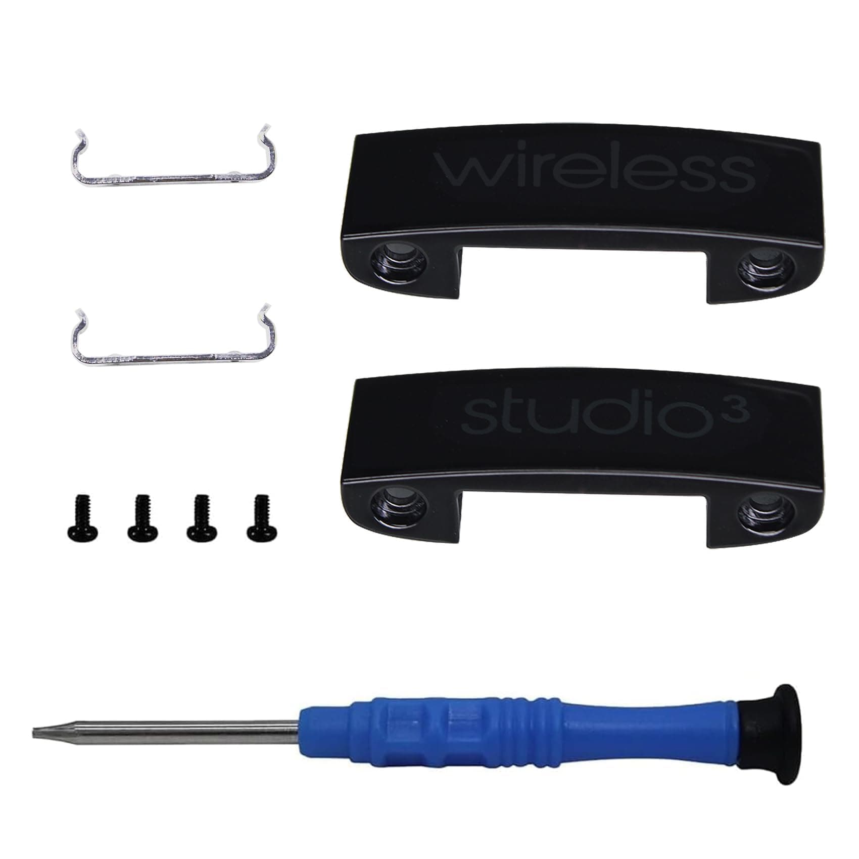 Adhiper Replacement Headband Metal Foldable Hinge Clip Cover Pin Repair Parts Set for Studio 3 Studio 3.0 Wireless Over-Ear Headphones (Black)