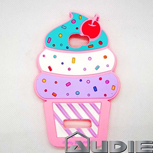 audie Cartoon Ice Gream 3D ice cream Soft Silicone back case cover For Smart Mobile Phones(ALCATEL One Touch Fierce 2/7040T 7040N)