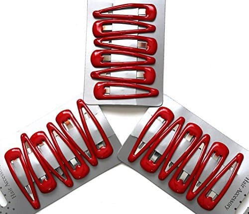 18 x Red Sleepy Clips/Snap Clips/Hair Clips - School Colours