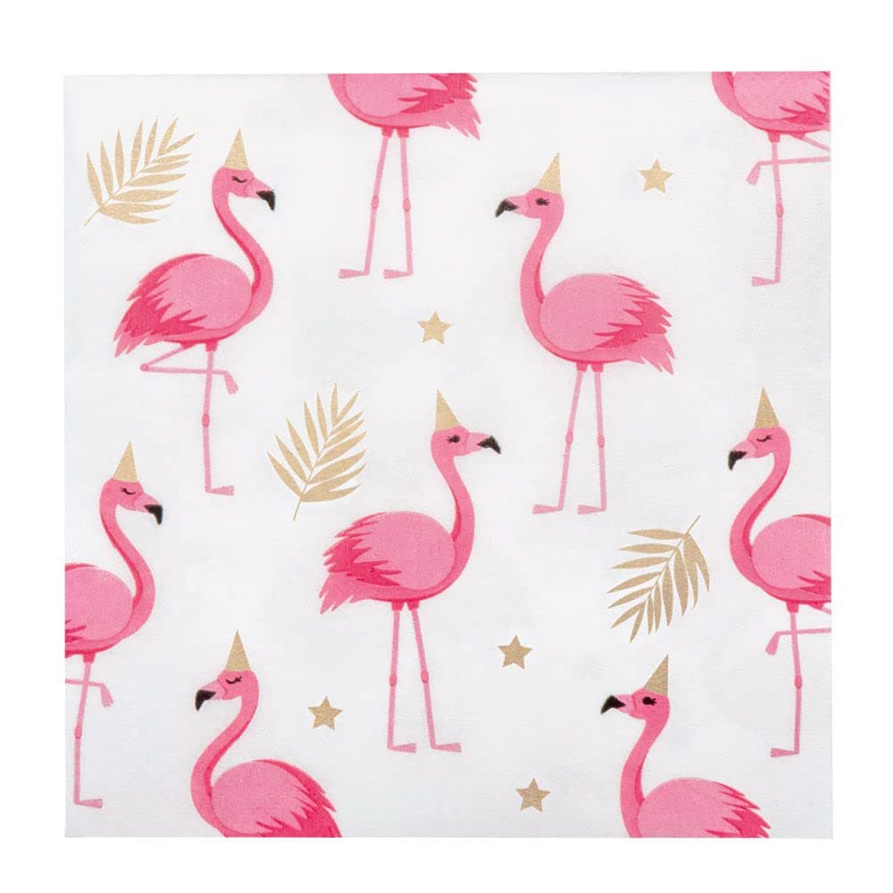 Boland 52498 - Party Napkins Flamingo 20 Pieces 33 x 33 cm Mouth Cloth Table Decoration 100% Paper Birthday Theme Party