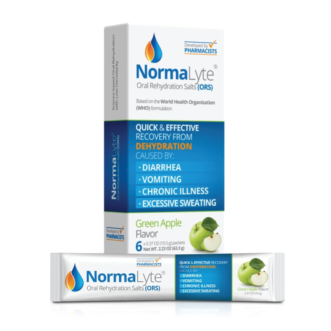 NormaLyte Oral Rehydration Salts, Apple, 6 Pk (Yields 500mL per Pack)