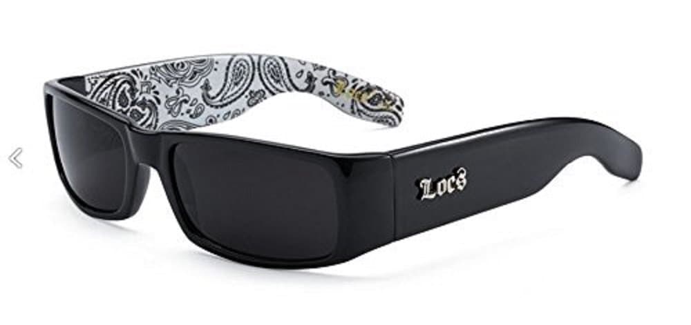 Sunglasses Hardcore Black 0103, Black / Bandana White, Adult