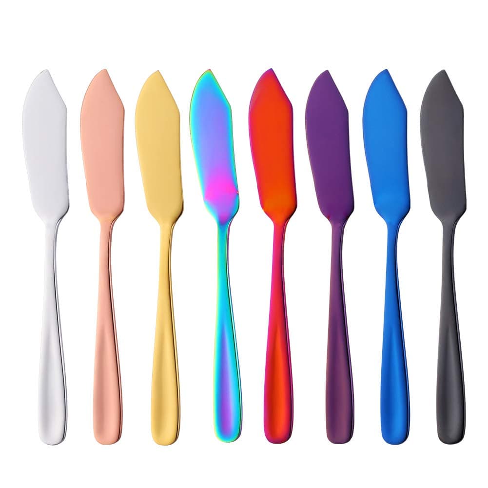 Stainless Steel Cheese Desert Knives, Set of 8, Breakfast Butter Knife 8 Pieces Multi