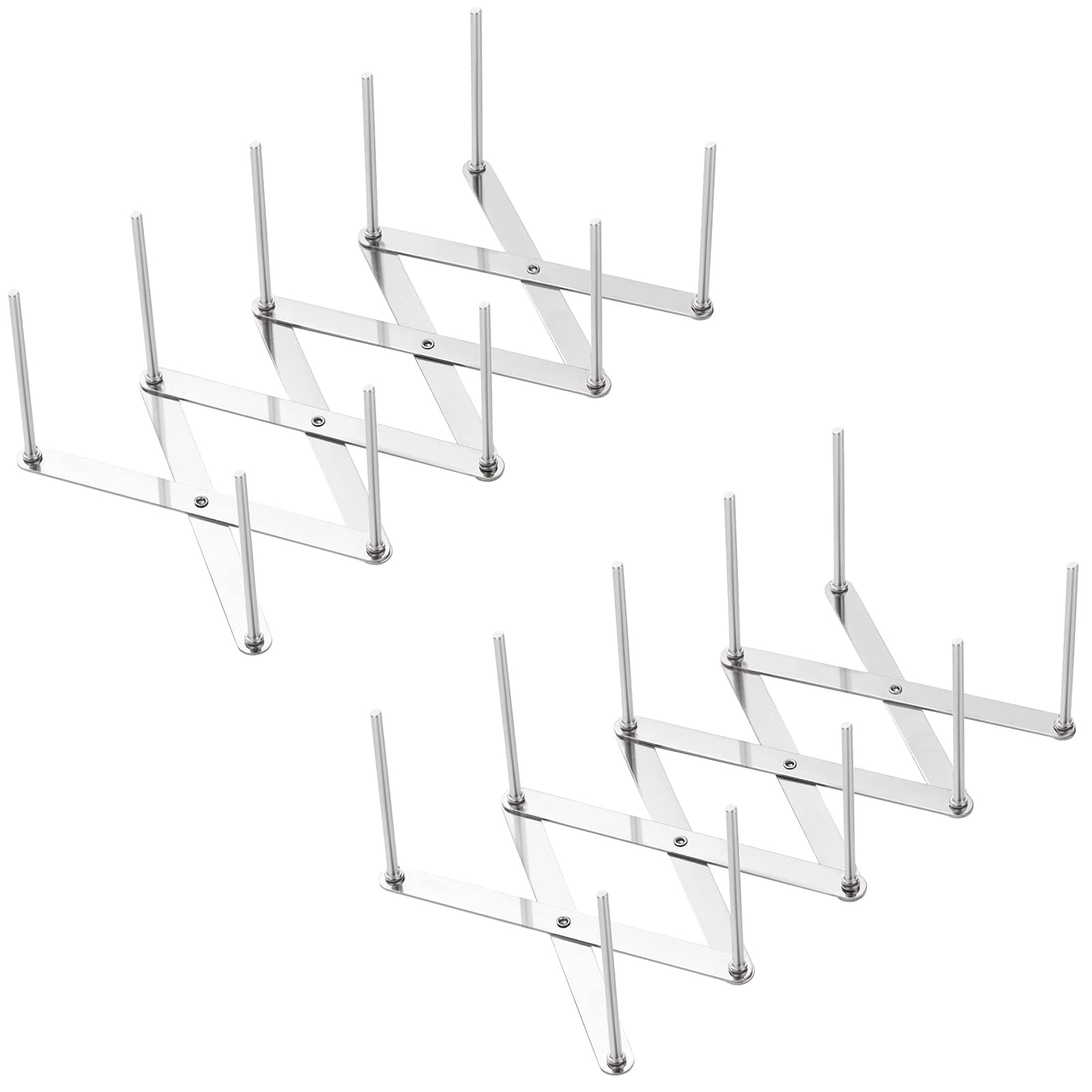 Pot Lid Holder - Spare Rib Rack - Stainless Steel Multi-use Adjustable Length - Perfect for preparing spare ribs - Set of 2