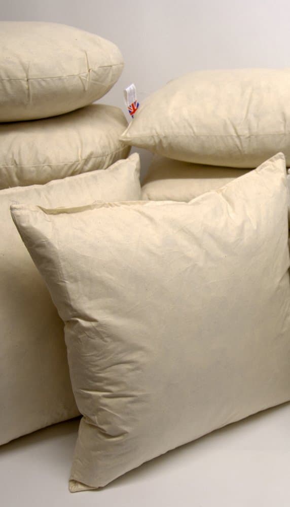 Willows Direct26" x 26inch (65cm) PACK OF 2 Natural Duck Feather Filled Square Cushion Inner Pad Insert with Cambric Cotton Casing Cover