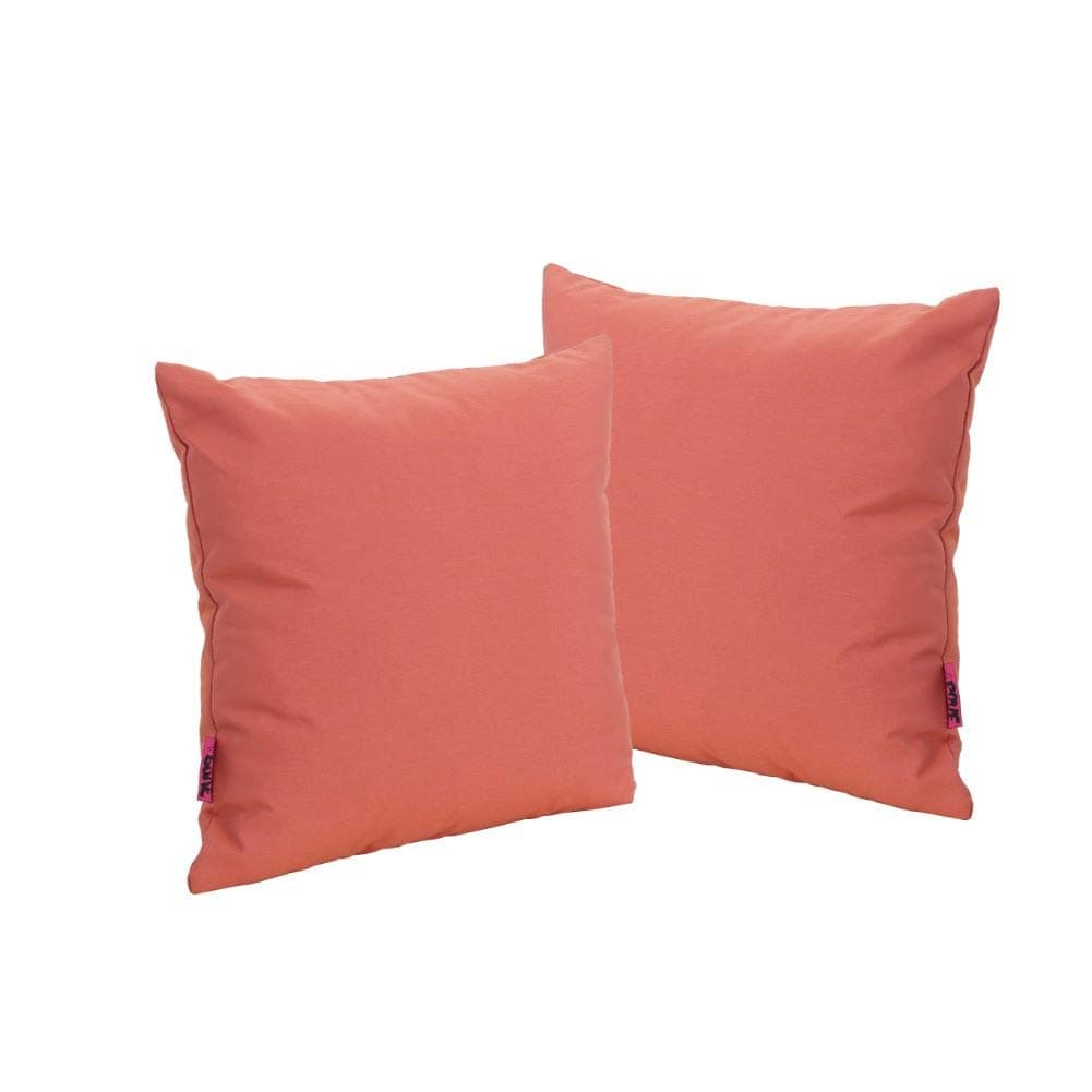 Christopher Knight Home 302965 Coronado Outdoor Water Resistant Square Throw Pillows, 2-Pcs Set, Coral