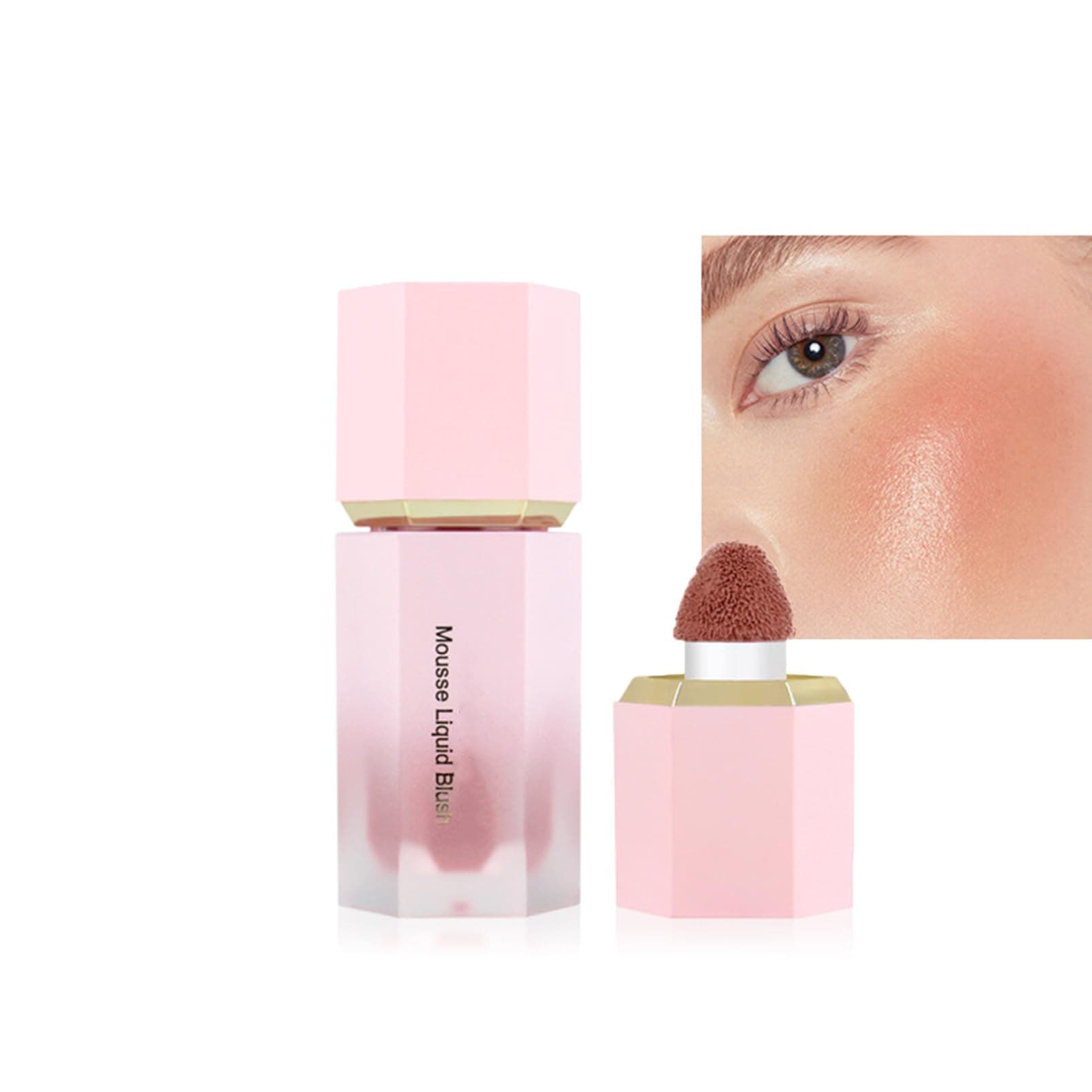 Liquid Blush for Cheeks - Soft Cream Liquid Blush Stick - Natural-Looking Face Cheek Tint Blush Makeup - Long Lasting Blendable 3-in-1 Lightweight Moisturizing Blusher Contour for Lip Cheek Eye (01)