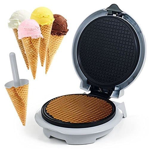 Chef Buddy Waffle Cone Maker with Cone Form - Like an Ice Cream Shoppe at Home by Safe Price