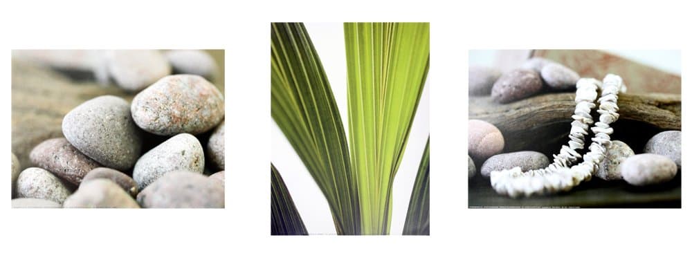 Euro Graphics AG Stones, Big Green and Chain of Stones by Sara Deluca Set of 3 Art Print Posters (11 3/4 x 15 3/4")