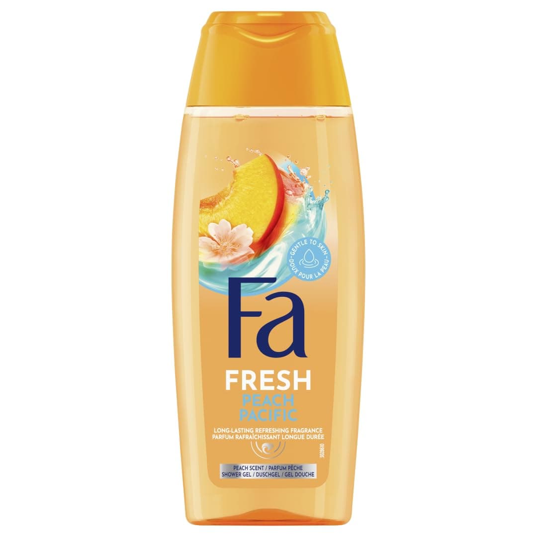 Refreshing Body Shower Gel - Fresh - Peach Pacific - Peach Fragrance - Long-lasting Refreshing - Gentle on the skin - Vegan formula - 250 ml bottle