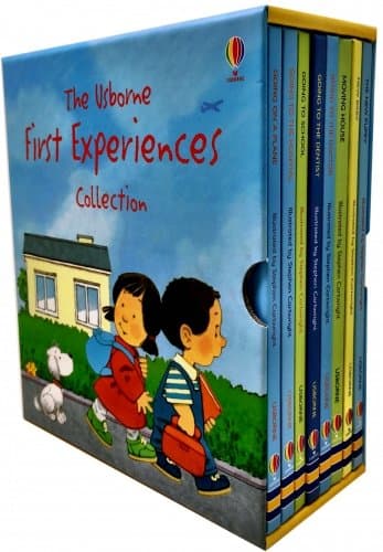 Usborne First Experiences Collection 8 Books Box Set (Going on a Plane, Hospital, School, Dentist, Doctors, Moving House, New Baby, New Puppy) Hardcover