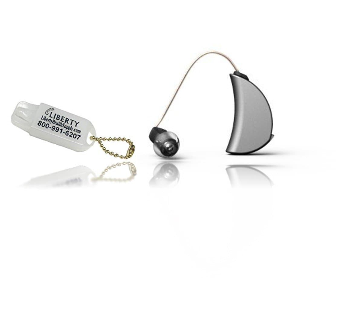 ExSilent Ytango Lite- Personal Sound Amplifier and LIBERTY Hearing Aid Battery Keychain (Titanium/Right)