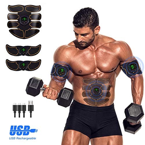Abs Stimulator Ab Stimulator Recharge Muscle Toner Trainer Ultimate Abs Stimulator for Men Women Abdominal Work Out Ads Power Fitness Abs Muscle Training Gear ABS Workout Equipment Portable