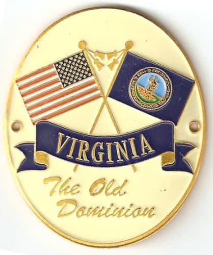 Virginia & United States of America Flags - Hiking Stick Medallion - The Old Dominion