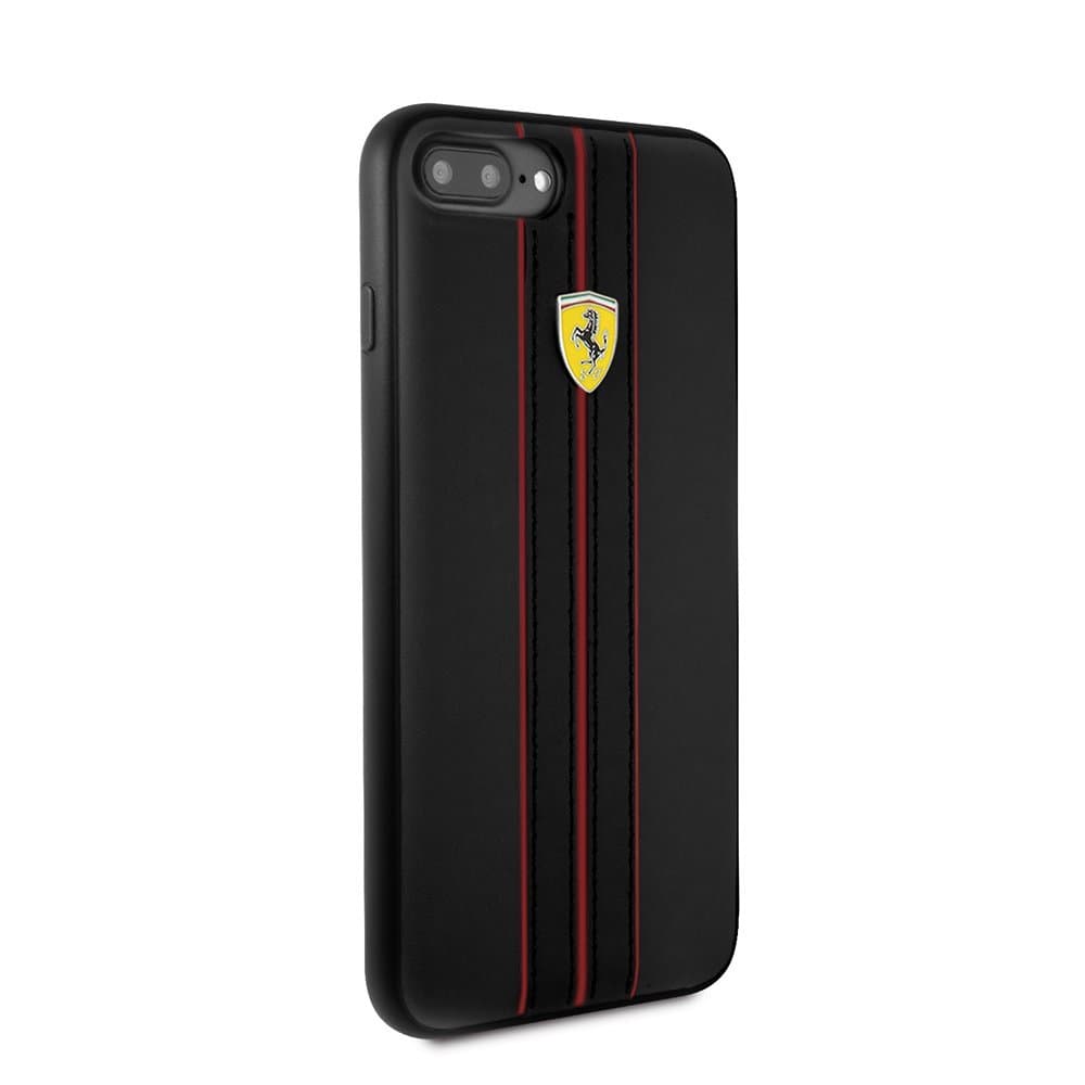 CG Mobile Ferrari iPhone 8 Plus & iPhone7 Plus Case Black Cell Phone Case PU Leather | Easily Accessible Ports | Officially Licensed.