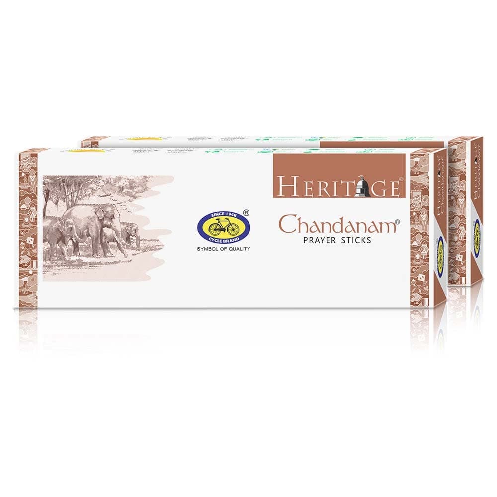 Pure Agarbathies Heritage Dual Pack Chandanam Incense Sticks 225 Grams Each with Sandalwood Fragrances