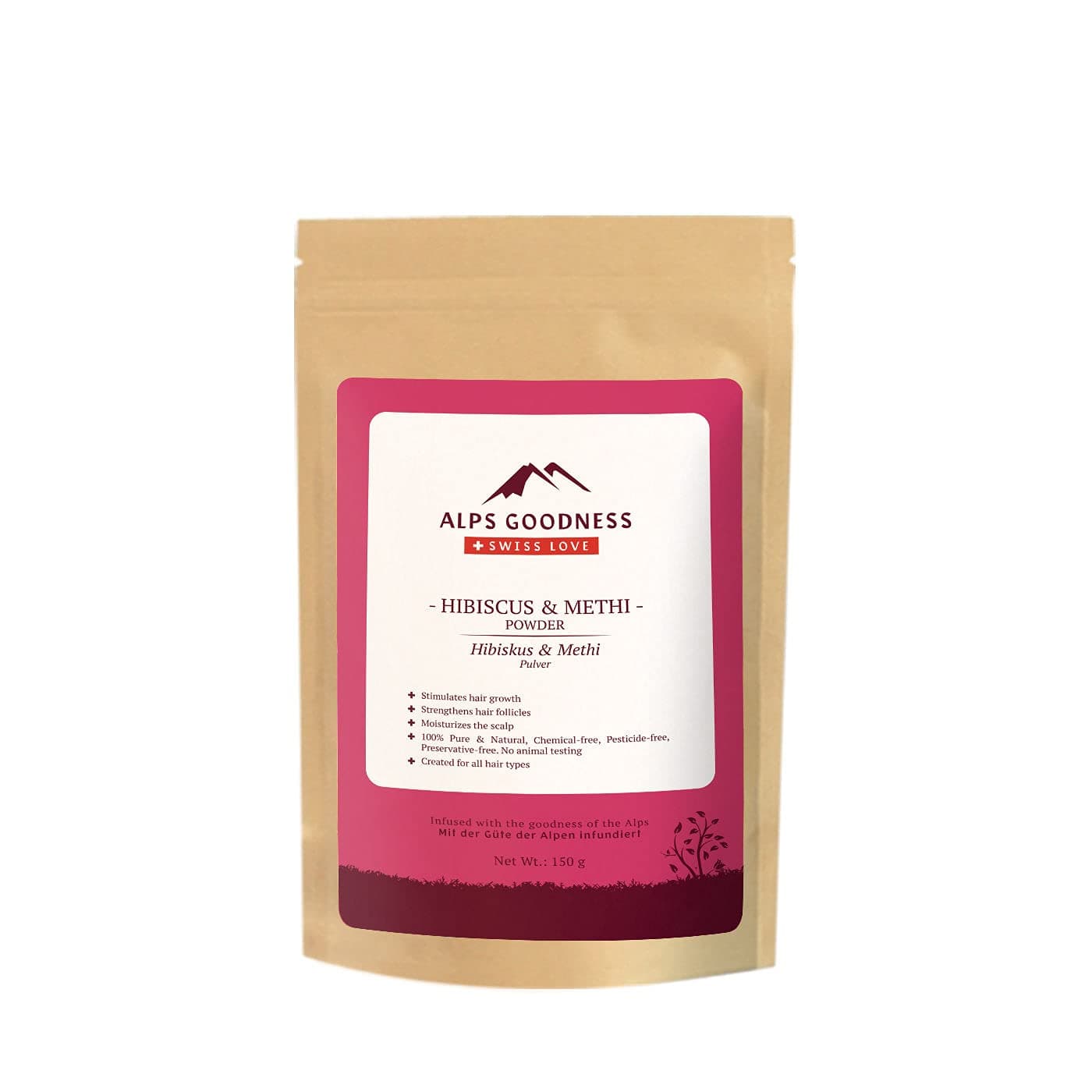 Alps Goodness Hibiscus & Methi Powder (150 g) - Hair Pack Powder for Dull Hair & Dry Scalp, Promotes Hair Growth - 100% Pure & Natural