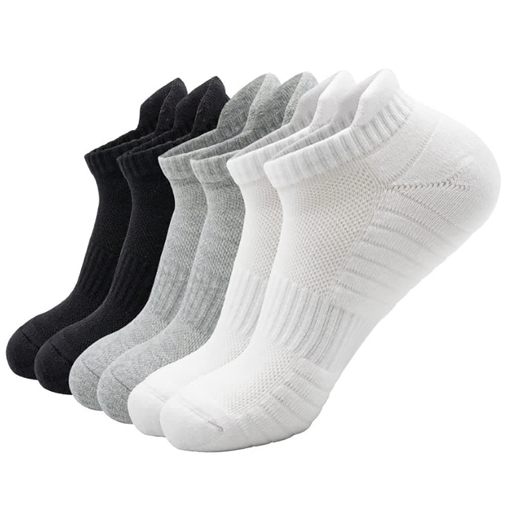 ROCF ROSSINI6 Pairs of Mens Cotton Socks Cushioned Breathable Sports - Athletic Anti Blister Ankle Socks for Ultimate Comfort and Performance