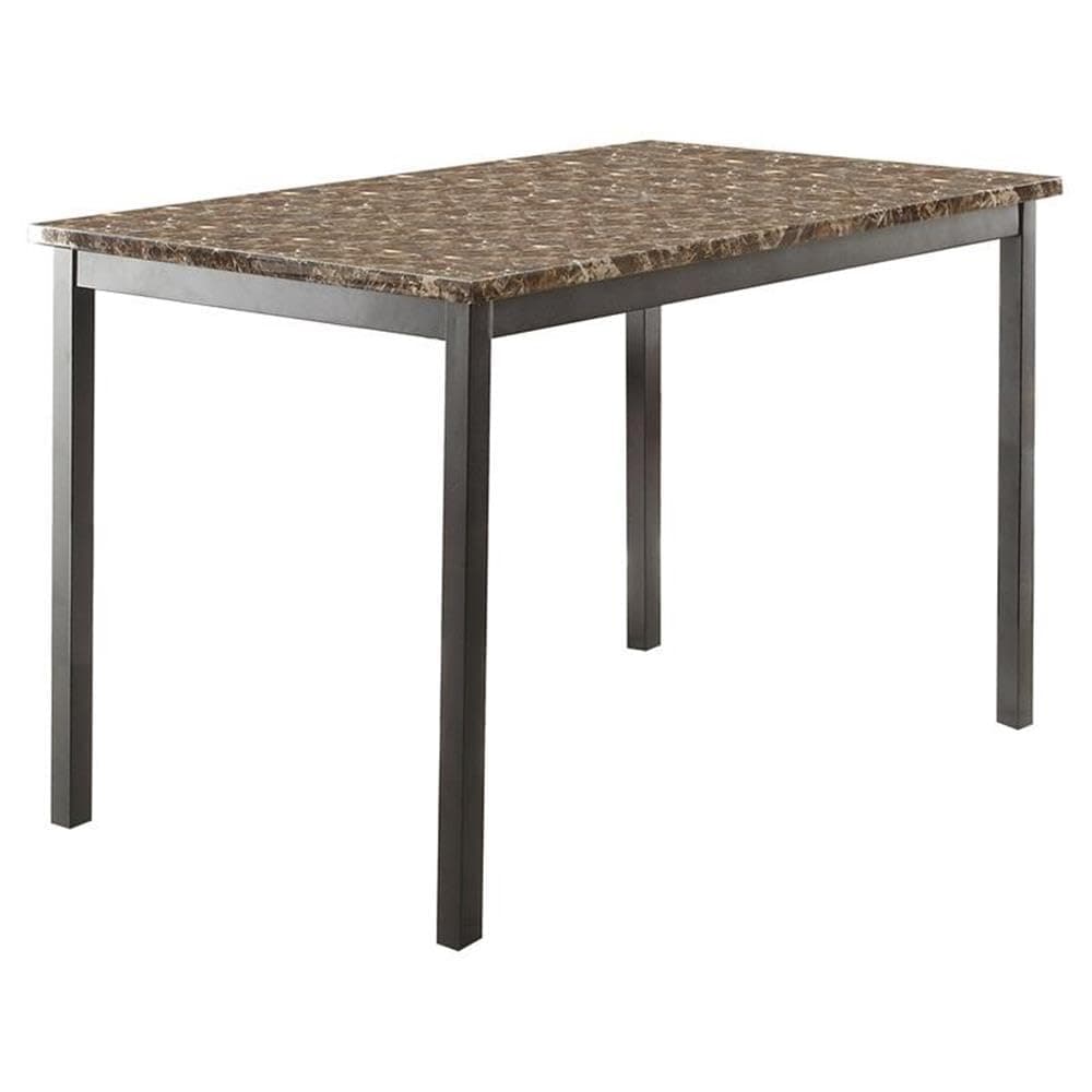 Homelegance 5-Piece Metal Dinette Set, Laminated Faux Marble Top