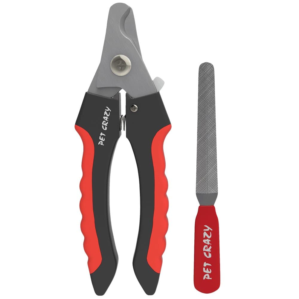 PET CRAZY Dog Cat Nail Clippers - Lightweight and Durable - SALE PRICE - Extremely Sharp and Easy to use - Stainless Steel - Saves time - Comfortable Rubber grip -BEST VALUE with a NAIL FILE Included - Be a responsible Pet Crazy Customer - Make your pet happy or 100%