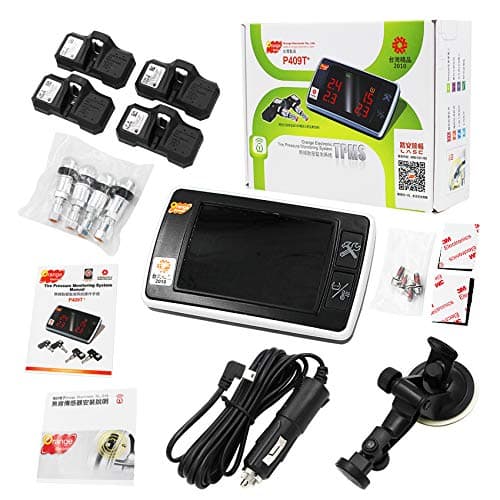 Ecusells 2017 Orange Wireless Tire Pressure Monitoring System TPMS Sensor P409/P409S, Real-time Transmitter Diagnostic Alarm Function