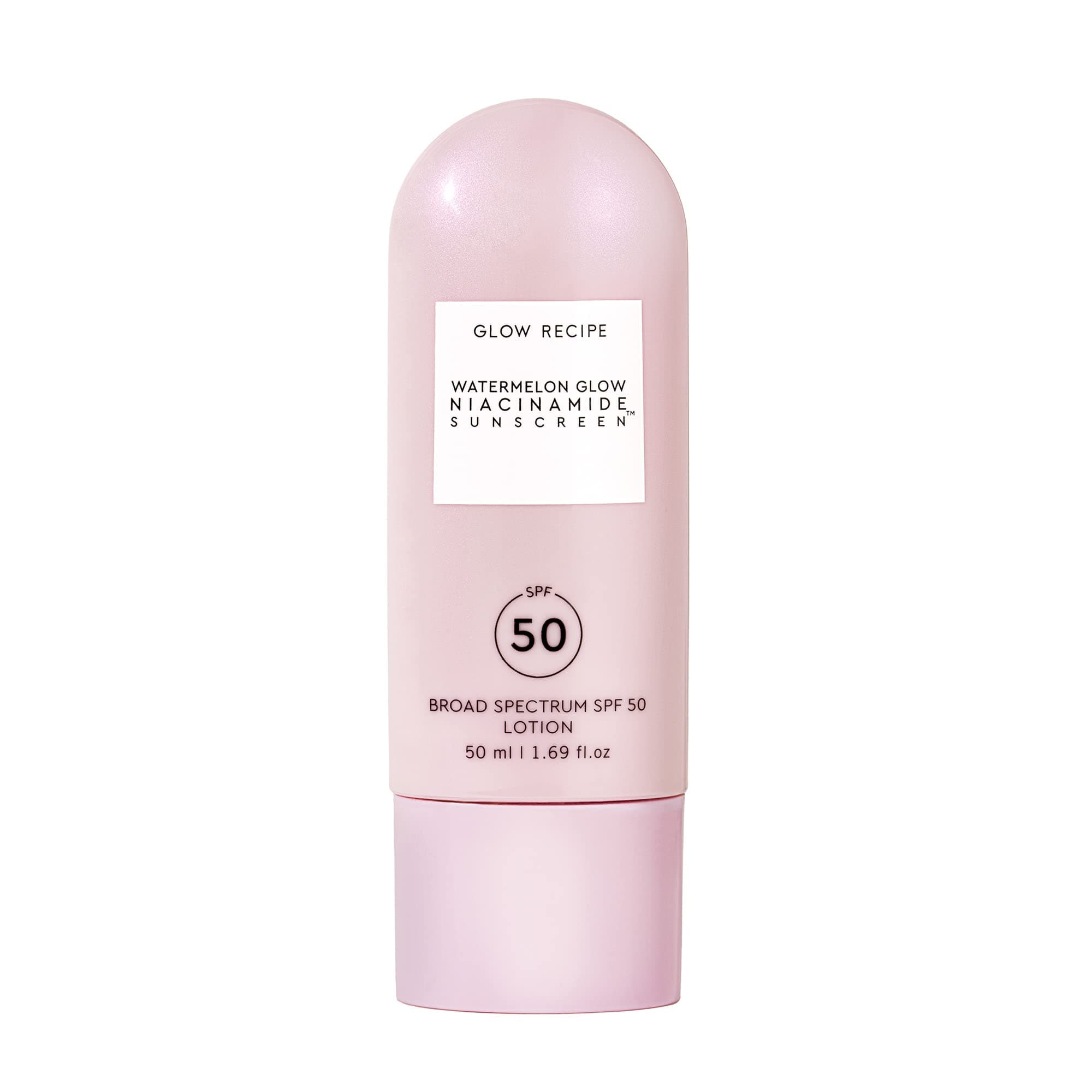 Glow Recipe Watermelon Glow Niacinamide Sunscreen SPF 50 - Lightweight Broad Spectrum Sunscreen - Water Resistant Chemical & Mineral Sunscreen, No White Cast (50ml)