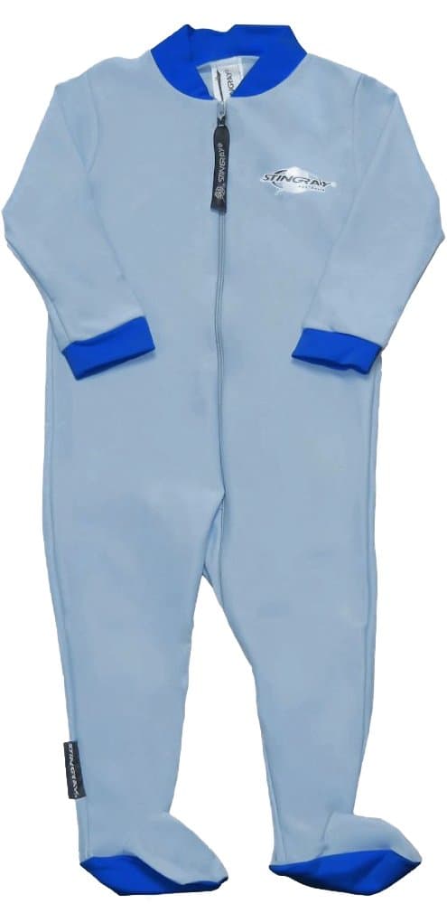 Baby Sun Suit with Feet - UV Sun Protection Sunsuit for Infants (12-24 Months, Blue)