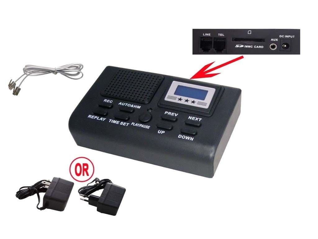 Totoab Novelty Mini Digital Telephone Call Recorder LCD Display With SD Card Slot Phone Voice Recorder