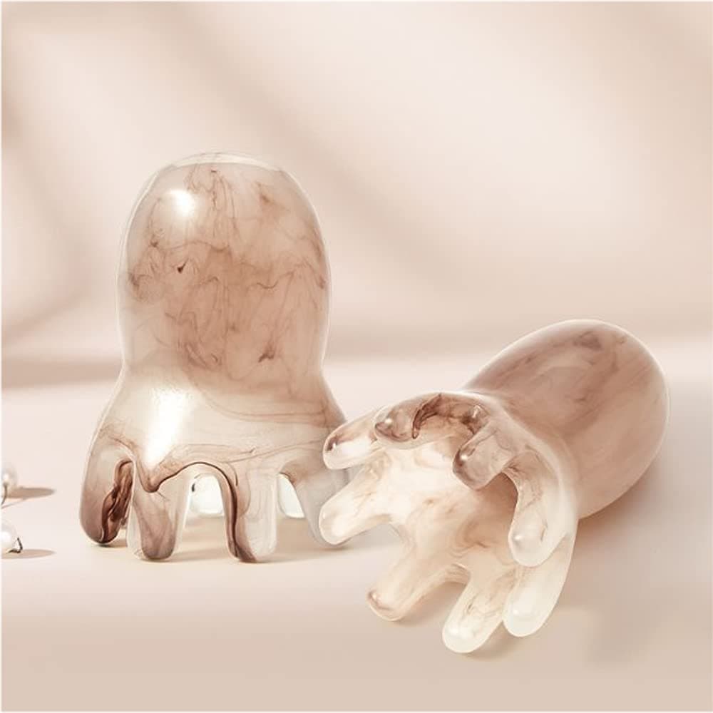 2 Pcs Octopus Head Massager Comb, Point Massage Comb, Back Neck and Back Manual Deep Massage Tools, Handheld Palm Full Body 8-Legged Acupressure Gentle Self Massager Pressure Point Massage Tool