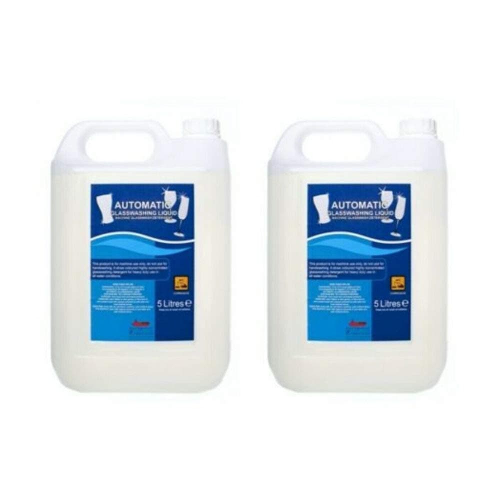 5L Automatic Glasswash Machine Liquid Cleaner – Non-Foaming, Streak-Free Professional Detergent for Bars, Restaurants & Cafés Glassware – Sparkling Finish – Pack of 2