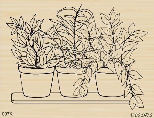 Plant Shelf Rubber Stamp By DRS Designs