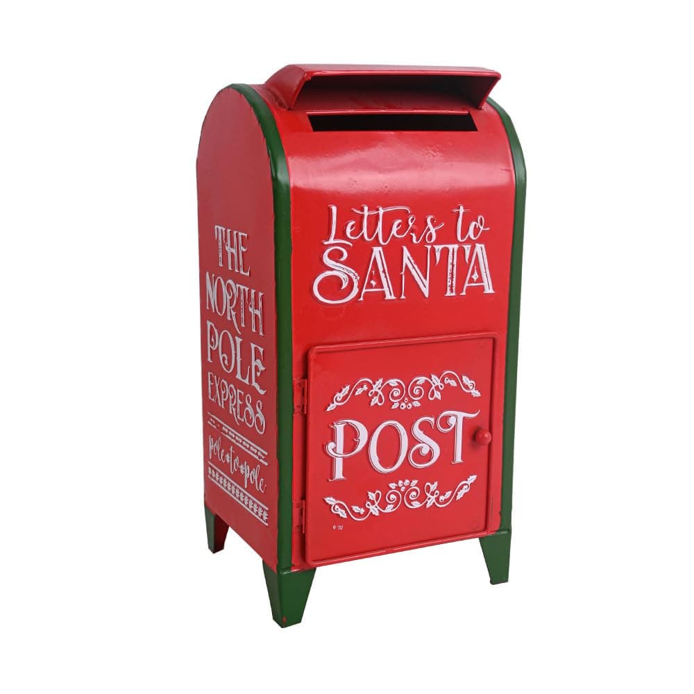Letters to Santa Mailbox North Pole Post Vintage Mailbox Letters Decoration Christmas Farmhouse Decor/Rustic Metal Christmas Decor Decorative Box