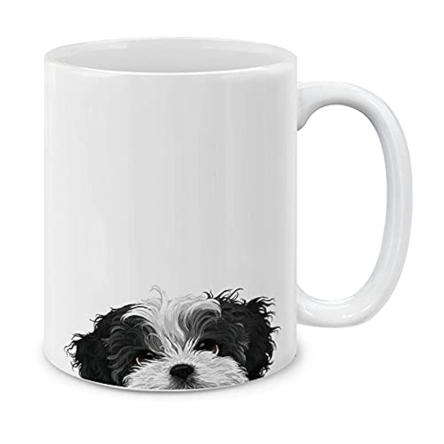 Black White Shih Tzu Ceramic Coffee Mug Tea Cup, 11 OZ