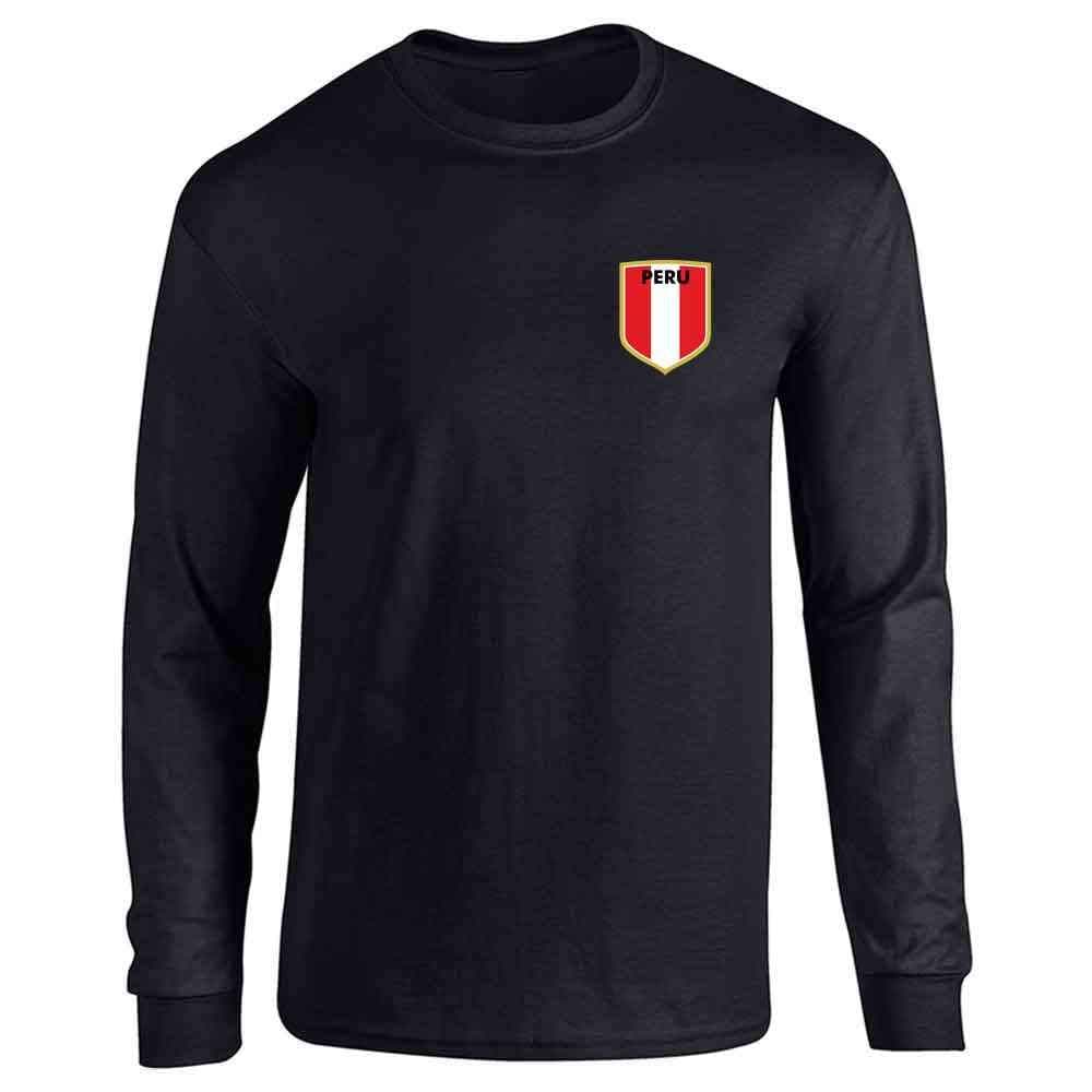 Pop Threads Peru Soccer Retro National Team Peruvian Long Sleeve Tee T-Shirt