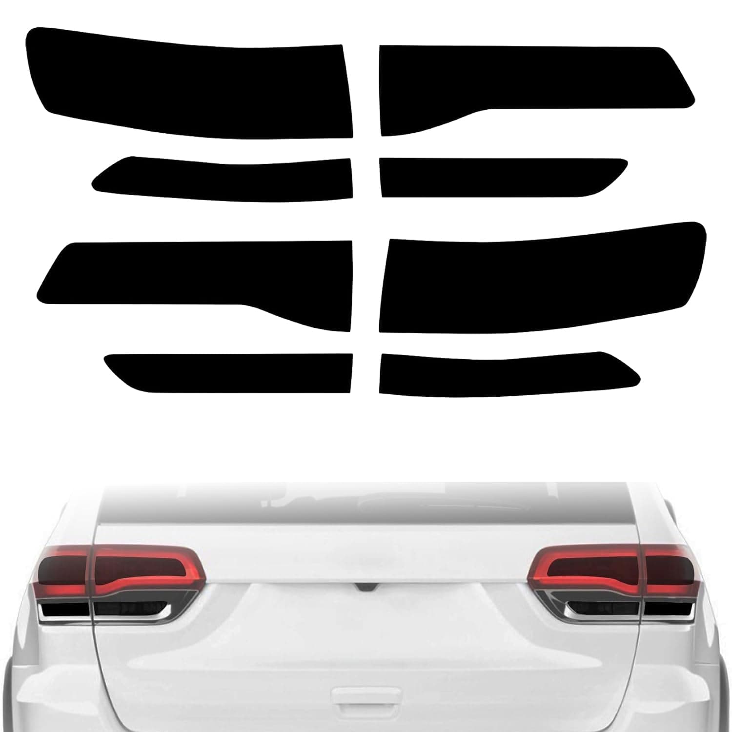 NDRUSH Smoked Taillight Rear Fender Vinyl Tint Film, Precut Overlay, Tail Light Wrap Cover Compatible with 2014-2020 Jeep Grand Cherokee