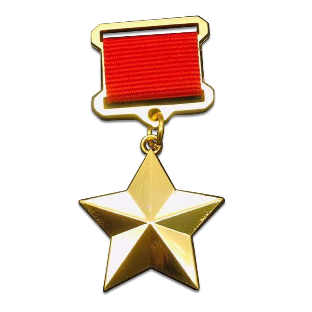 wootall Soviet Union Socialist Labor Hero Medal CCCP Russia Labor Gold Star Medal-WW2 USA USSR Military Badge Medal Collection Souvenir Lapel Pins Copy Soviet Hero