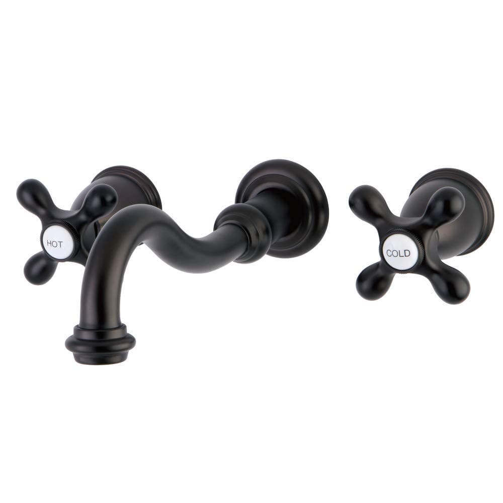 Kingston Brass KS3025AX Restoration Two-Handle 3-Hole Wall Mounted Roman Tub Faucet, Oil Rubbed Bronze