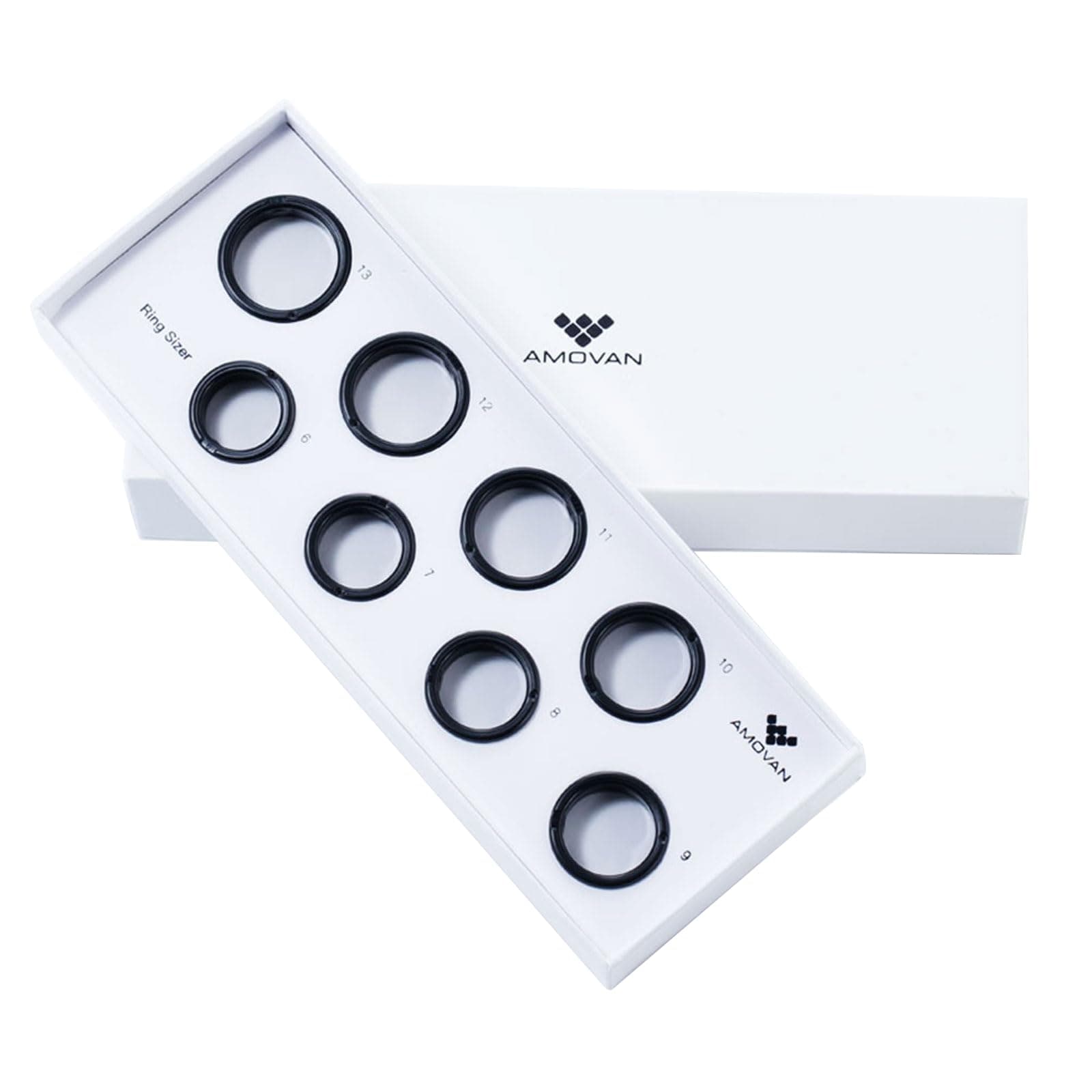 Smart Ring for Women Men, Fitness Tracker Ring with Body Temperature, Heart Rate, Blood Oxygen, Sleep Monitor,No Subscription Fee, IP68 Waterproof for iPhone & Android,(Black-White#6~13)