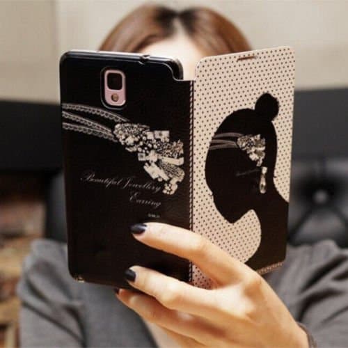 Girl Bling Fashion Wallet Diamond Flip Feature with Credit/id Card Slots/holder&strap PU Leather Case Cover For Smart Mobile Phones (Samsung Galaxy Note 2 II N7100 T889 i605)