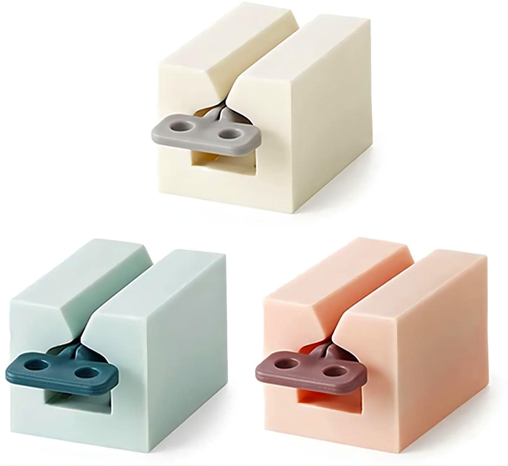 Y-Kelin 3 Pack Toothpaste Squeezer, Rolling Tube Key with Frosted Handle & Wall-Mountable Holder, Save Toothpaste & Creams (Pink + White + Light Blue)