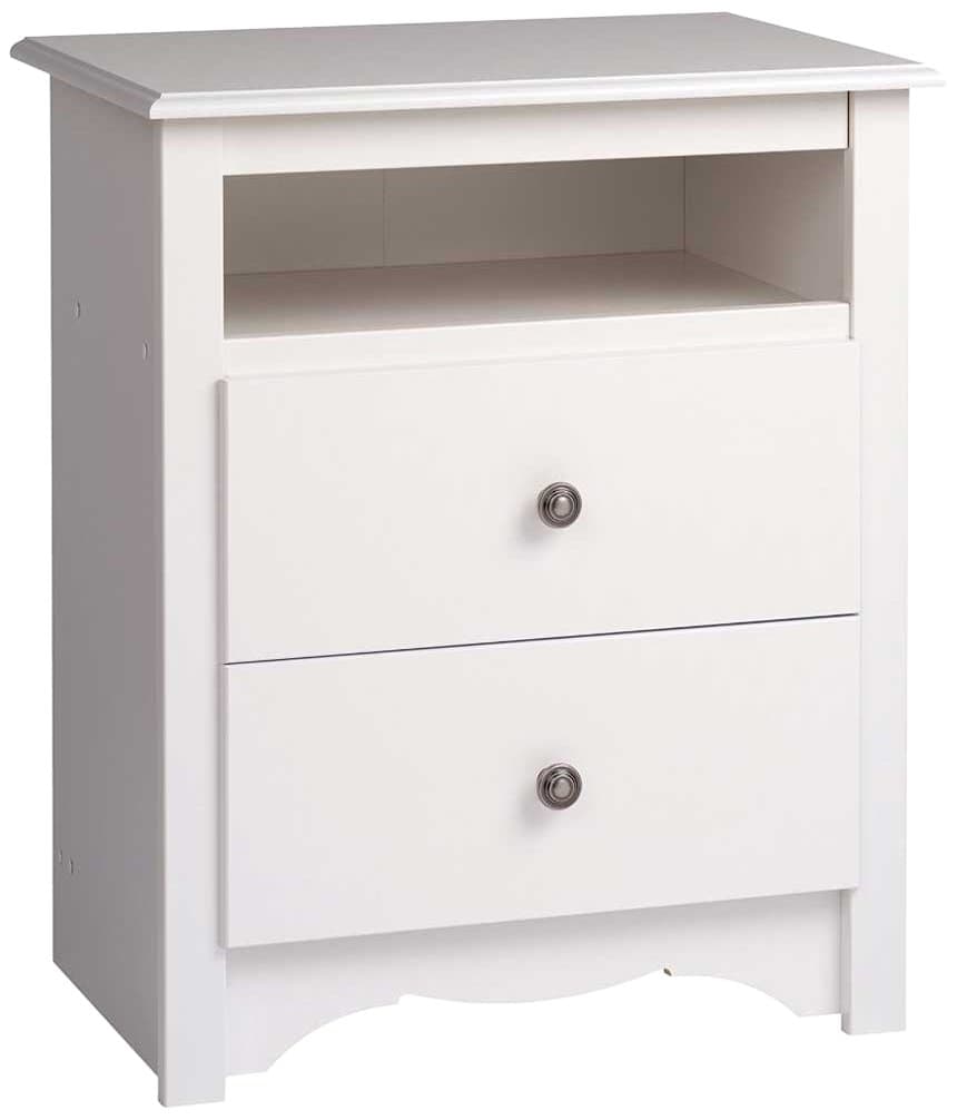 PrepacMonterey White 2-Drawer Tall Night Stand