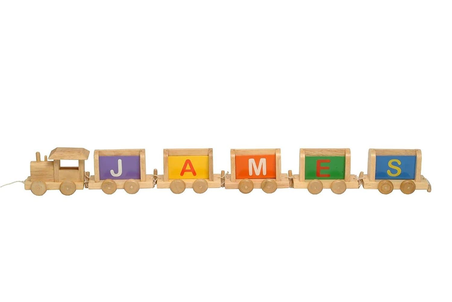 Wooden Train Alphabet Letters Train Engine Train Carriage Bedroom Door Name (Train Letter H With Carriage)