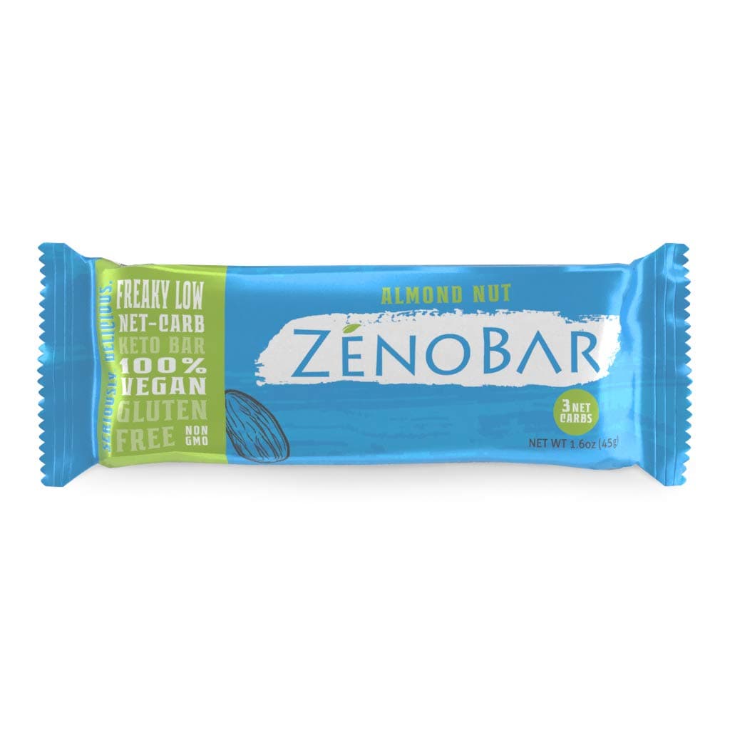 ZenoBar Keto Low Carb Energy Bar, 1.6 oz (Almond Nut, 24-Pack): Vegan, Whole Foods, Low Glycemic, Perfect for Keto, Diabetic, and High Fat Diets