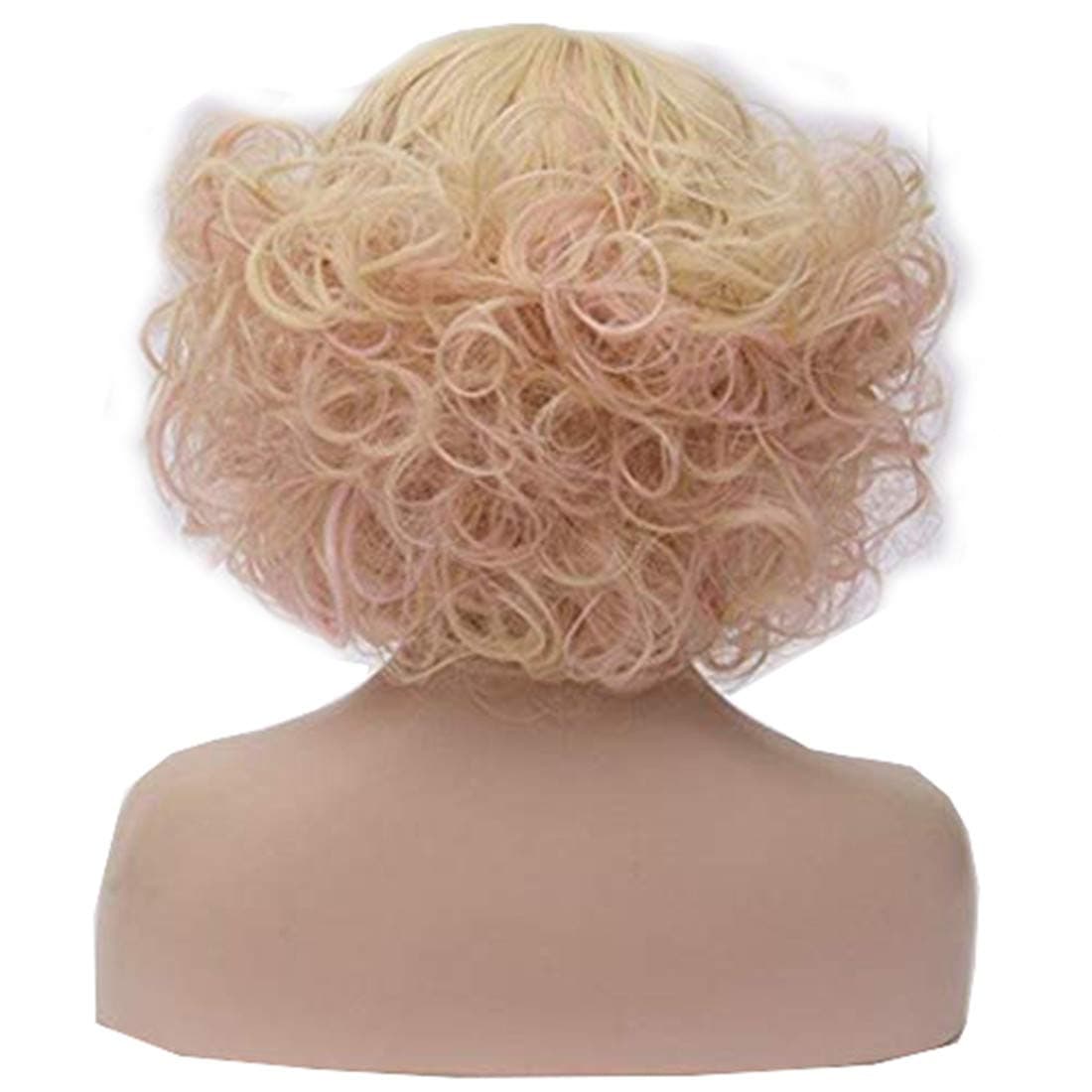 OYIXU 30cm 11.8" Blue Purple Highlights Lolita Fluffy Small Curly Short Daily Hair Wig
