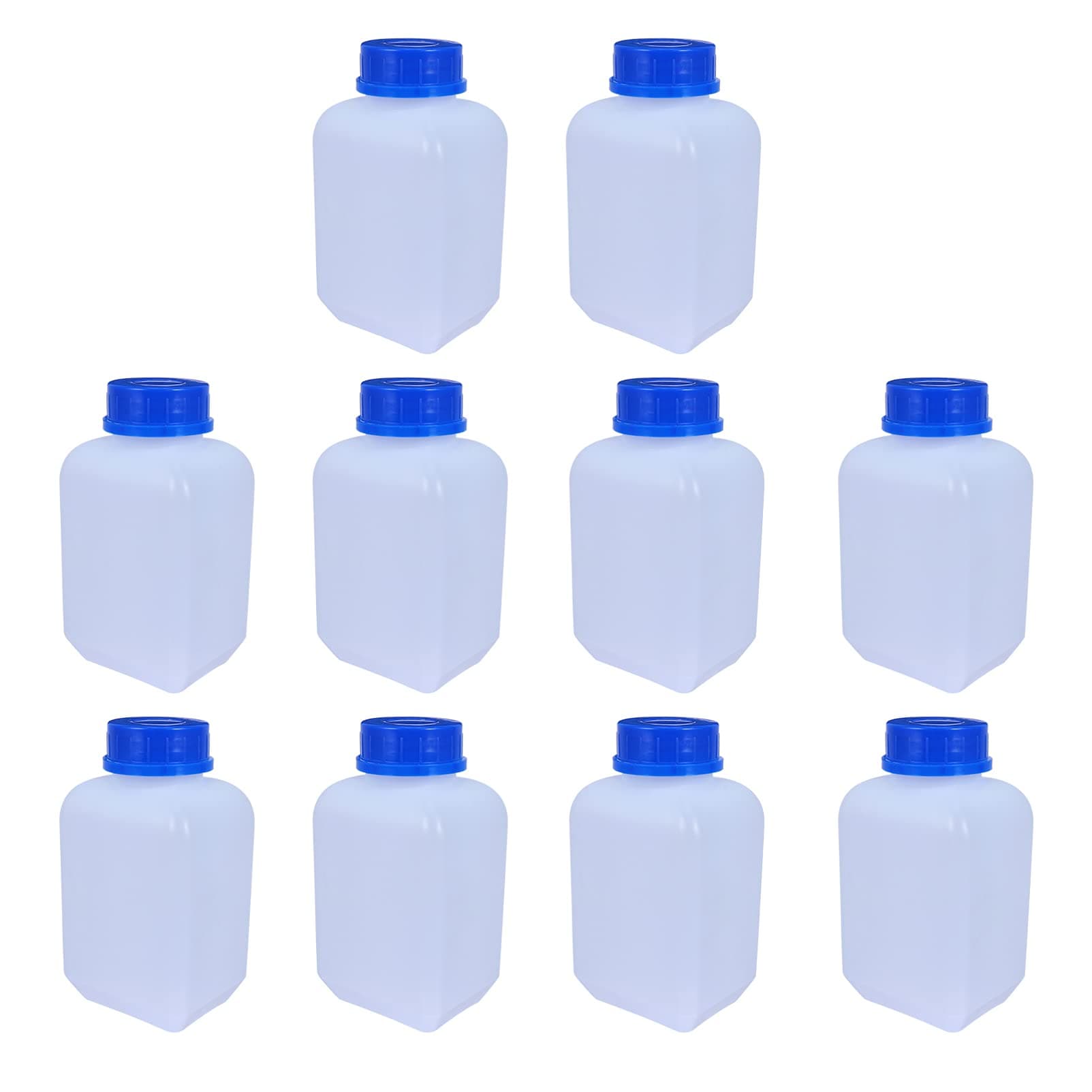 Scicalife 10PCS Plastic Chemical Reagent Bottle Laboratory Sample Sealing Reagent Bottle for School Hospital Scientific Supplies 500ml (Random Cap Color)